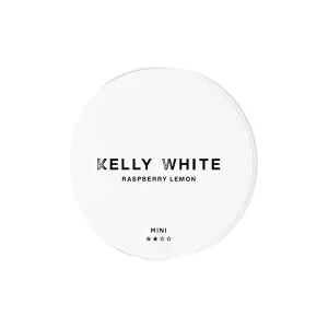 Short Dated :: 8mg Kelly White Mini Medium Raspberry Lemon Nicotine Pouches - 20 Pouches